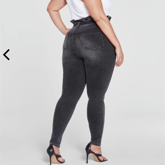 Fashion to Figure Ultra High Rise Paperbag Waist Belted Skinny Jeans size 18 new - Picture 4 of 8